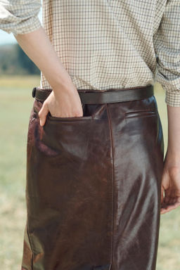 LIMITED EDITION 100% LEATHER STRAIGHT SKIRT - Zara фото 5