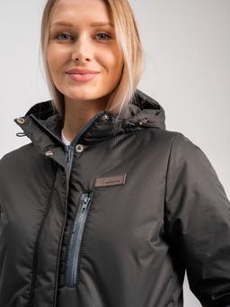 Демисезонный женский костюм "Membrane" т.серый-черный