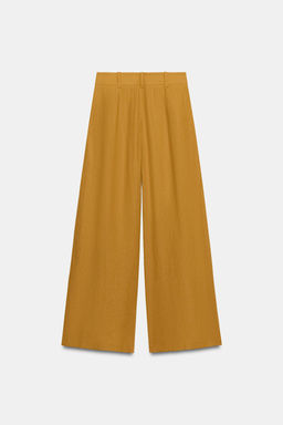 PANTAL?N ANCHO CON LINO / Curry - Zara фото 9