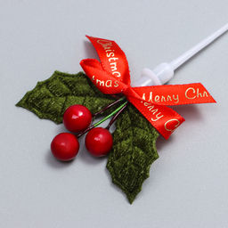 Декор для творчества «Новогодняя веточка», в наборе 3 шт., размер 1 шт. — 9×6×1 см