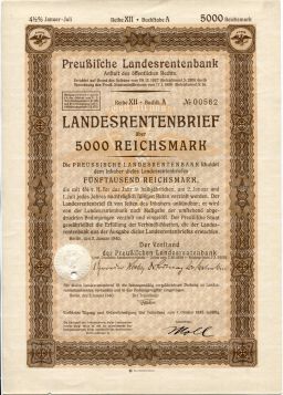 Облигация 4,5% 5000 марок 1940 года Германия