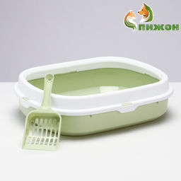 Туалет с бортом 40×34×11 см, зелёный