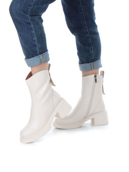 04-M3-L807 BEIGE Ботинки зимние женские (натуральная кожа, натуральный мех)