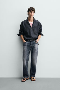 CAMISA POLO RELAXED FIT DENIM / ?ndigo