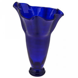 Ваза для цветов стеклянная "Фазолетто-3" 6,7л, д29,2см, h35,7см, малая, свободного выдувания, "Фазолетто", кобальт (Россия)