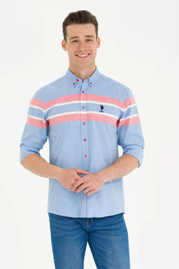 U. S. Polo Assn Мужская синяя рубашка с длинным рукавом - U.s. polo assn фото 8