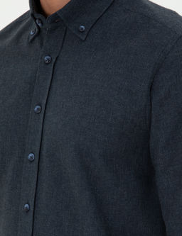 Lacivert Slim Fit Uzun Kollu G_mlek