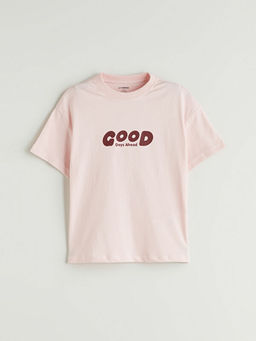 Bisiklet Yaka Bask?l? Erkek ?ocuk Ti??rt