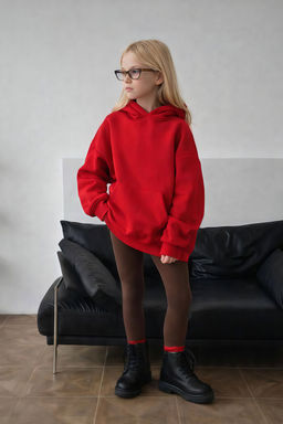 Толстовка с капюшоном для девочки "Basic" красный