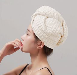 Полотенце-чалма  вафельное  для сушки волос белая