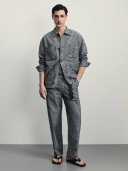 Рубашка овершот со льном / Zarina  фото 2