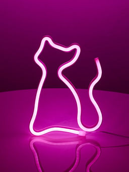 Неоновая вывеска Кошка 16?23 см, батарейки ААх3 (не в комплекте), USB, свечение розовое - Luazon lighting фото 3