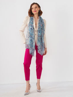 Большой, мягкий, тонкий и очень нежный двусторонний палантин с рисунком в стиле арт-деко - Tantino фото 3