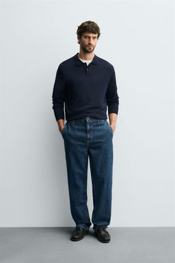 STRAIGHT-LEG DENIM CHINO TROUSERS