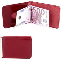 Зажим для купюр Premier-Z-2 (карман д/мелочи на кноп) натуральная кожа красн.тем. гладкий (138) 157778