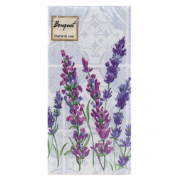 Салфетки бумажные "Bouquet Original de Luxe" 33х33см, 2-х слойные, 20 штук в упаковке, 100% целлюлоза, "Скатерть с лавандой" (Россия)