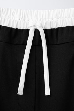 PANTAL?N WIDE LEG CINTURILLA DOBLE / Negro - Zara фото 4