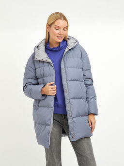 Пуховик женский с капюшоном, нап-ль:пух, перо