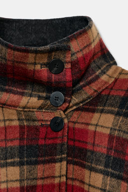 ZW COLLECTION LIMITED EDITION WOOL BLEND CHECK CAPE - Zara фото 8