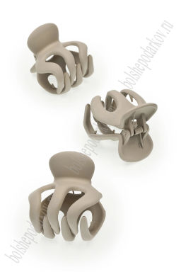 Крабики для волос матовые 5*4,5 см (10 шт) SF-7986, бежевый