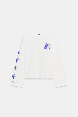 CAMISETA MANGA LARGA ESTAMPADO AGUSTINA SHUAN / Blanco - Zara фото 5
