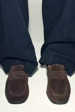 SPLIT SUEDE HEELED LOAFERS - Zara фото 3