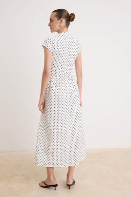 Beyaz Puantiye Desen Maxi Finike Dokuma Elbise&Tulum Elbise TWOSS26EL01009 - Trendyolmilla фото 4