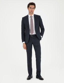 Темно-синий приталенный костюм - Cacharel фото 4