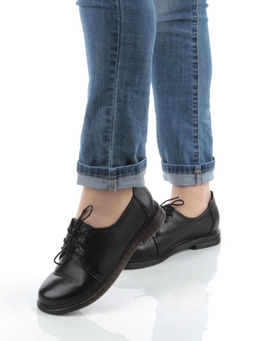 03-DHL140-1 BLACK Полуботинки женские (натуральная кожа)