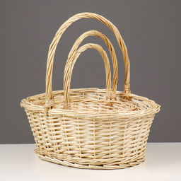 Корзина плетёная для хранения, ива, овальная, цвет натуральный, набор 3 шт.