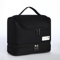 Косметичка - несессер дорожная на молнии, с ручкой, с отделами, чёрная