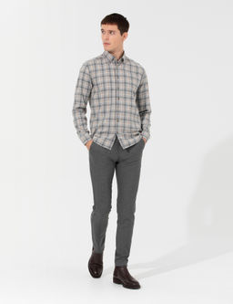 Gri Slim Fit Uzun Kollu G_mlek