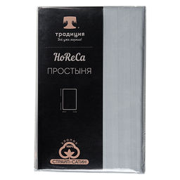 Простыня HoReCa 180х217, страйп-сатин, 100% хлопок, пл. 125 гр./кв. м., Белый песок ОП - Традиция фото 11