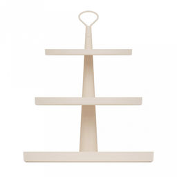 Блюдо-этажерка пластмассовое 3-х ярусное "Феерия" д29,5см, h34см, бежевый (Россия)