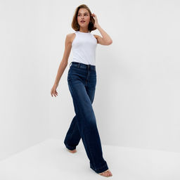 Джинсы женские палаццо MINAKU SLIM FIT, размер 42 (рост 175 см), синие