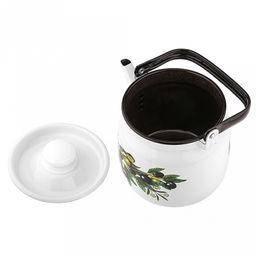 "Оливковая ветвь" Чайник эмалированный 3,5л, д19,4см, h16,2см, s0,08мм, двойной слой эмалевого покрытия, металлическая крышка с пластмассовой ручкой-кнопкой, металлическая подвижная ручка (Россия)