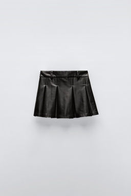 FAUX LEATHER SKIRT WITH BOX PLEATS - Zara фото 2