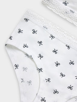 Комплект для девочек белый с принтом бантики - Mark formelle фото 4