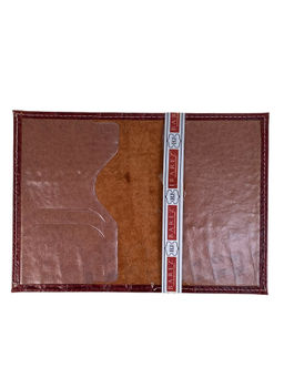 Обложка на паспорта из натуральной кожи, цвет бордово-коричневый - Greta фото 2