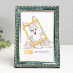 Цена за 2 шт. Фоторамка для фото 10×15 см Keep memories «Камея», пластик, малахит, (пластик)