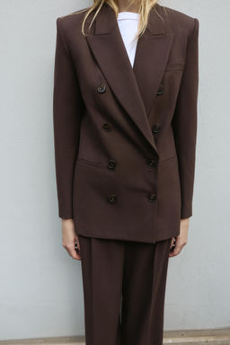 DOUBLE-BREASTED BLAZER WITH SHOULDER PADS - Zara фото 4