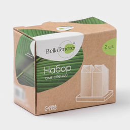 Набор для специй BellaTenero «Пакет», 3 предмета: солонка, перечница, подставка, фарфор, белый