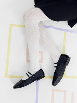 Цена за 3 пары! Колготки детские белые с рисунком в виде сердечек - Mark formelle фото 3