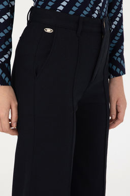 Kad_n Lacivert Straight Fit Kanvas Pantolon