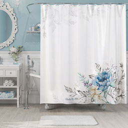 Штора для ванной комнаты, полиэстер, 180*180 см, SHABBY CHIC WHITE, шт - Valiant фото 2