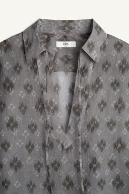 CAMISA POLO BOXY FIT 100% RAMIO / Estampado - Zara фото 6