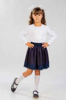 Футболка с длинным рукавом детская из кулирки с лайкрой Снежинка белый - Амадэль фото 8