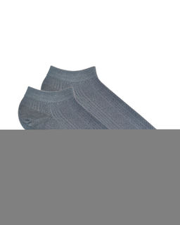 Короткие носки р.40-45 Перфорация Полоски Сине-серые - Krumpy фото 2