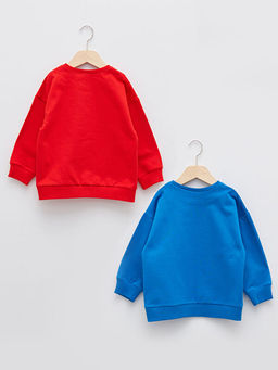 Bisiklet Yaka Uzun Kollu Spiderman Bask?l? Erkek Bebek Sweatshirt 2li - Waikiki фото 2