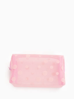 Косметичка дор Горох, сетка 18*7,5*10, отд на молнии, розовый
